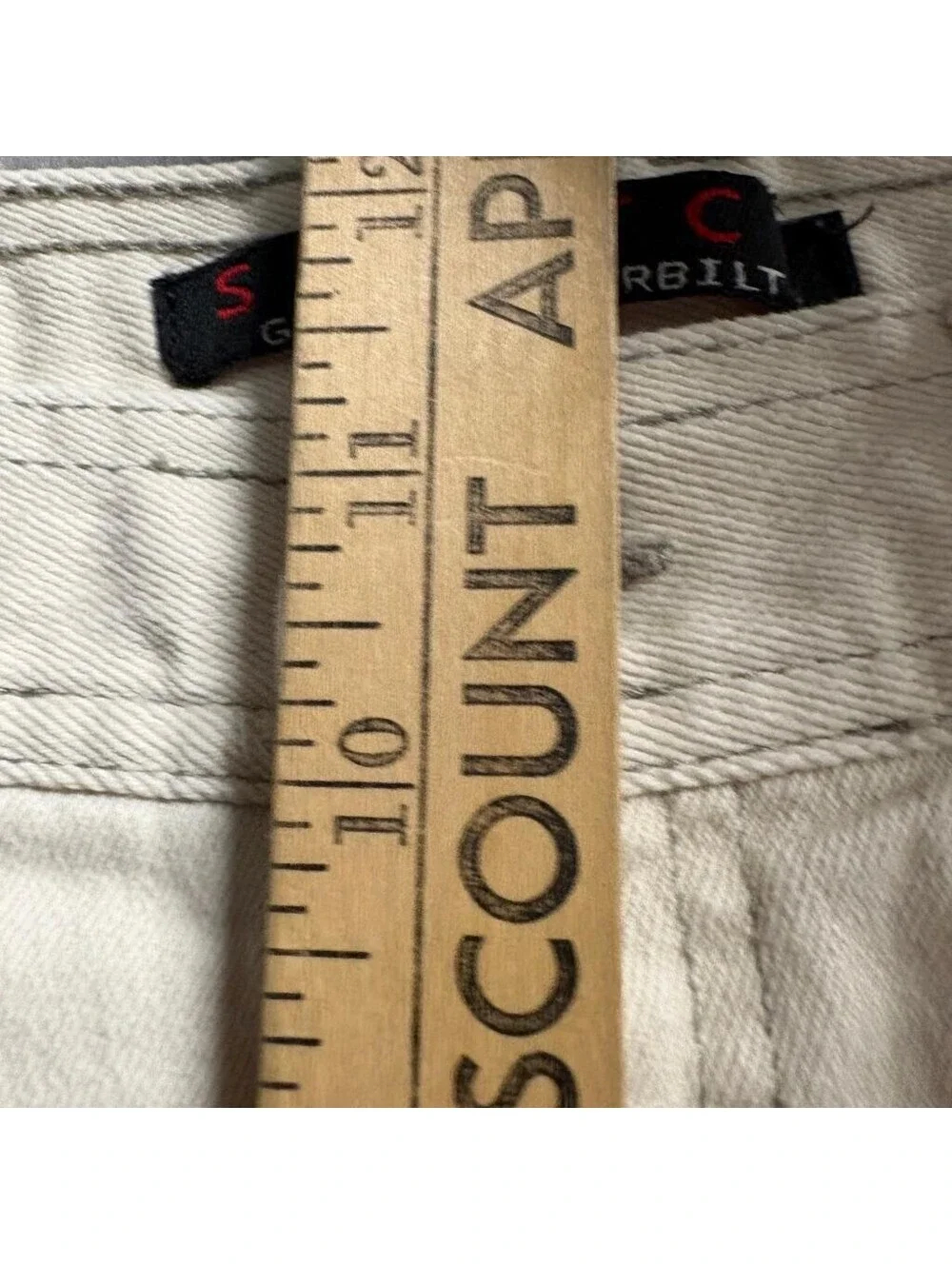 Gloria Vanderbilt Stretch Jeans Womens 10 Petite Beige Denim High Rise Straight
